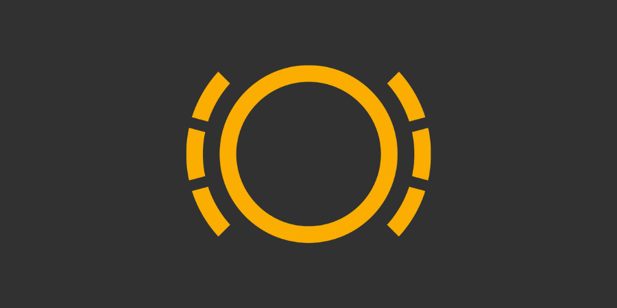 Symbol: Gul cirkel med streger rundt om.